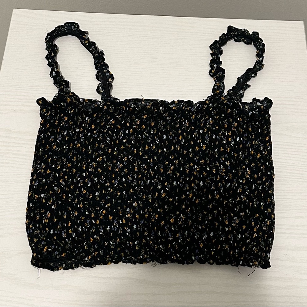 Women’s Floral Shirred Crop Top